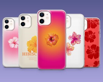 Hibiscus Phone Case Beauty Floral Pink Aura Cover for iPhone 17, 16, 15, 14, 13, 12, Samsung S25, S24, S23, S22, A16, A56, A54, Pixel 10, 9A