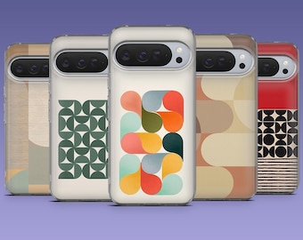 Funda Bauhaus con diseño abstracto para Google Pixel 10Pro XL, 10Pro, 10, 9Pro, 9A, 9, 8, 7, 6, Samsung S25, S24, A17, A16 y iPhone 17