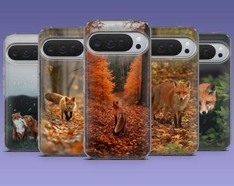 Funda para teléfono con diseño de zorro del bosque, bonita funda con foto de animal para Google Pixel 10Pro XL, 10Pro, 10, 9Pro, 9A, 9, 8, 7, 6, Samsung S26, S25, A17, iPhone 17e