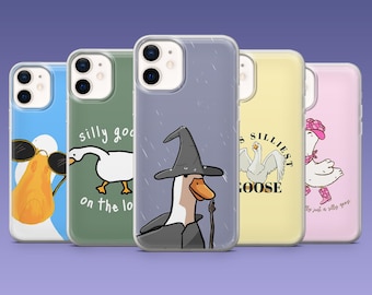 Silly Goose Phone Case Funny Duck Meme Cover for iPhone 17, 16, 15, 14, 13, 12, Samsung S26, S25, S24Fe, S23, A16, A56, A54, Pixel 10Pro, 9A