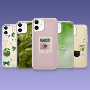 Matcha Girl ästhetische Hülle Green Latte für iPhone 17, 16, 15, 14, 13, Samsung S25, S24Fe, S23, S22, A16, A35, A55, Pixel 10Pro, 9