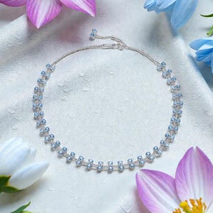 Collana con fiocco blu per donna, collana con fiocco in argento sterling, collana importante in argento per donna, regalo con fiocco per lei, gioielli con fiocco