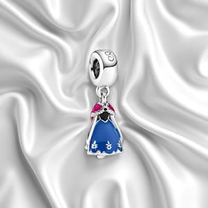 Anna Kleid Charme für Armband, niedlichen Prinzessin Kleid Charme Armband, niedlichen Emaille Gefrorene Anhänger, passt auf Pandora Armband, Geschenk für sie