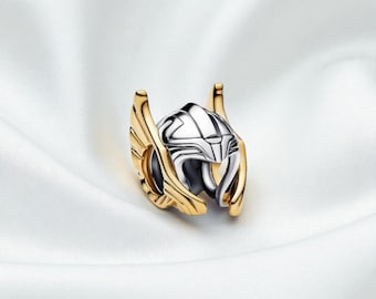 Thor Helmet Charm, Bold and Heroic Accessory, Gift for Superhero Fans, Fits On Pandora Bracelet