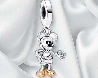 Cute Mickey Mouse Charm, Cute Silver Pendant, Fits On Pandora Bracelet, Mickey Charm, Mouse Charm, Minnie Charm, Gift For Daughter