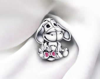 Cute Eeyore Bracelet Charm, Silver Winnie The Pooh Charm Bracelet, Fits Pandora Bracelet, Donkey Jewellery, Cute Gift For Sister