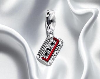 Guardians Of The Galaxy Cassette Tape Charm, Fits On Pandora Bracelet, Nostalgic Fan Jewellery, Gift For Her