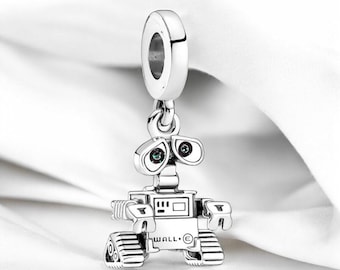 Dangle Wall-E Charm For Bracelet, Silver Robot Charm For Bracelet, Silver Pendant Jewellery, Fits On Pandora Bracelet, Gift For Daughter