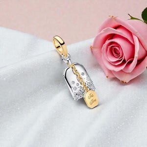 Collana Con Ciondolo Teiera Piccola In Argento Placcato - 45cm Catena A Corda