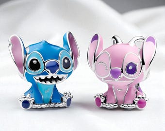 Stitch and Angel Bracelet Gift Set, Charming Jewellery Keepsake, Lovely Gift for Her, Fits On Pandora Bracelet