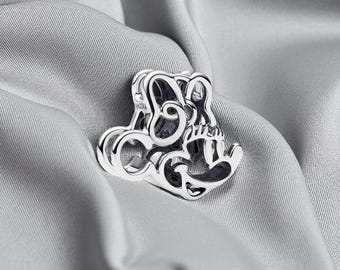 Minnie Mouse Charm, Sterling Silver Pendant Bead for  Jewellery, Character Jewellery, Unique Gift for Her, Fits On Pandora Bracelet