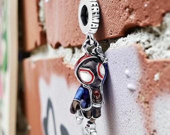 Spider-Man Dangle Charm, Miles Morales Jewellery, Iconic Superhero Jewellery, Perfect Gift for Superhero Fans, Fits On Pandora Bracelet
