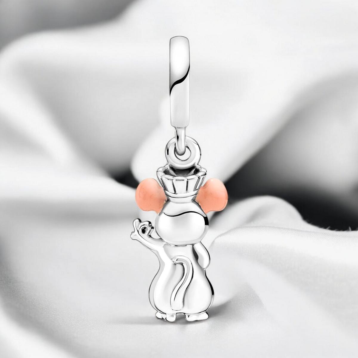 Playful Ratatouille Rat Silver Pendant, Cute Remy Bracelet