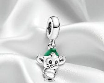 Sterling Silver Gus Mouse Charm, Elegant Cinderella Gus Mouse Pendant, Fits On Pandora Bracelet, Animal Charm, Gift For Her