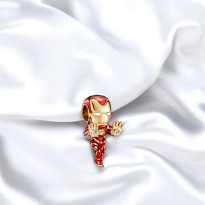 Ironman Gold Charm, Gold Plated Ironman Pendant Charm, Jewellery Gift, Superhero Iron Man Charm, Fits On Pandora Bracelet, Gift For Her