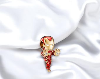 Ironman Gold Charm, Gold Plated Ironman Pendant Charm, Jewellery Gift, Superhero Iron Man Charm, Fits On Pandora Bracelet, Gift For Her