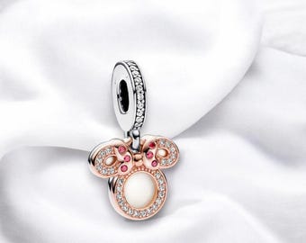 Two Tone Minnie Mouse Mum Pendant,  Minnie Mouse Disney Charm, Fits On Pandora Bracelet, Minnie Jewellery, Mum Gift
