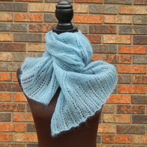 Bridal scarf Silk mohair scarf wrap shoulder warmer Seascape shawl gift for women