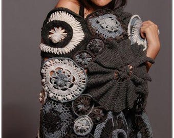 Medallion mandala blanket shawl wrap scarf cardigan PDF pattern