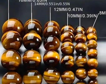 Handmade Tiger Eye Bracelet: 10mm Natural Gemstone Healing Jewelry