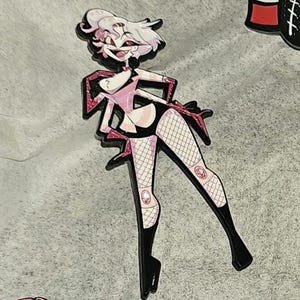 2.5&quot; Angel Hazbin Inspired Soft Enamel Pin Glitter Fill