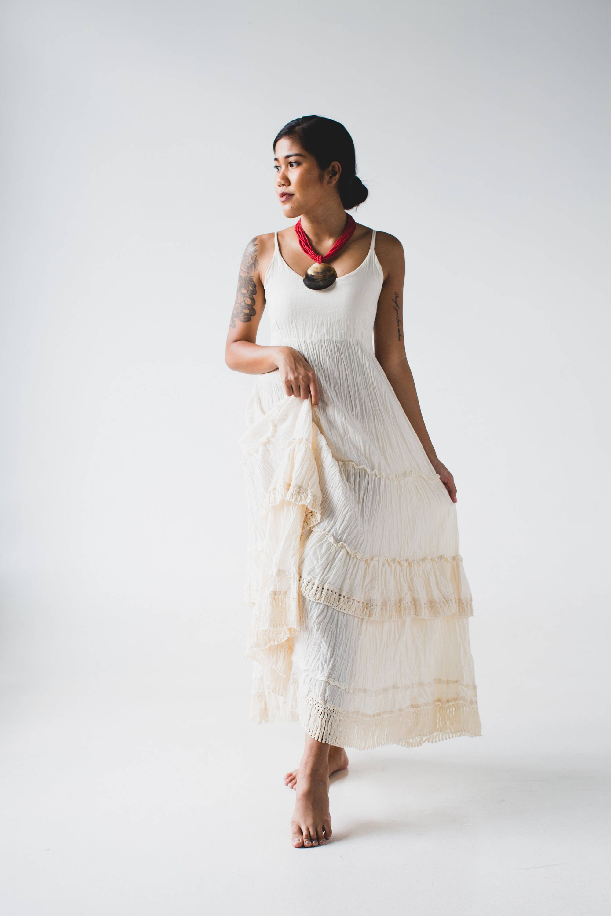 white halter dress maxi