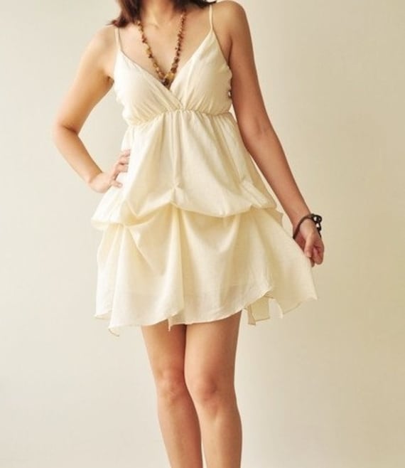 Items similar to Jazzy.... Cream Cotton Dress on Etsy