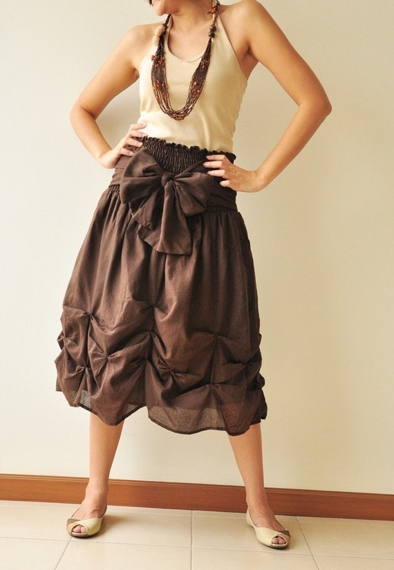 Items similar to Baby Doll.... Dark Brown Cotton Dress/Skirt on Etsy