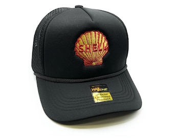 Shell Mesh Trucker Snapback (Black)