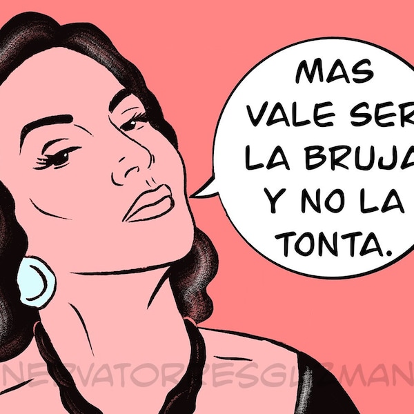 Maria Felix Mas Vale Ser Bruja Mexican Pop Art Print