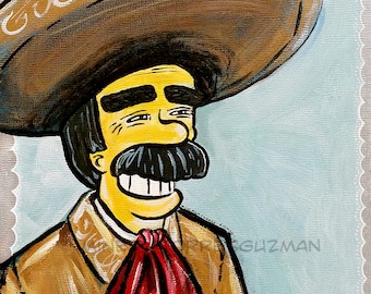Chente Vicente Fernandez 'A La Simpsons' Mexican Pop Art Print