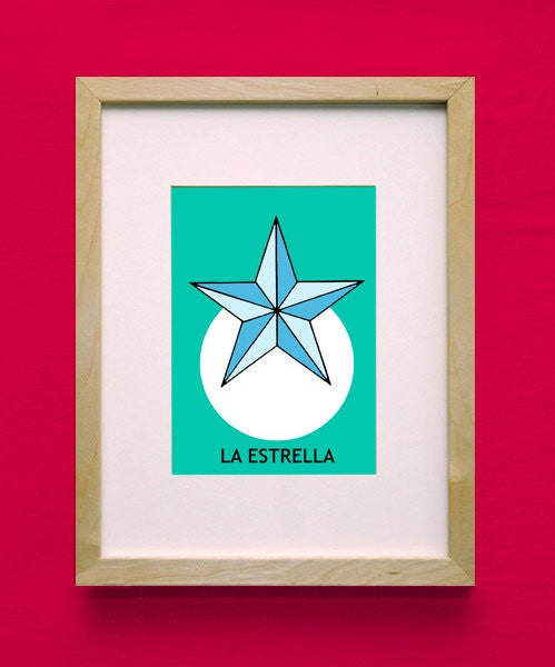 La Estrella Loteria Mexican Pop Art Print - Etsy