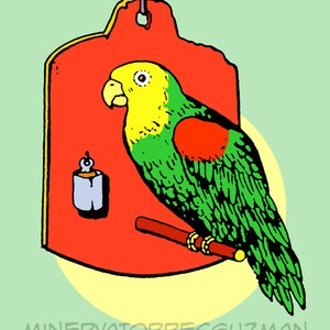 El Cotorro Loteria meksykański nadruk pop-art