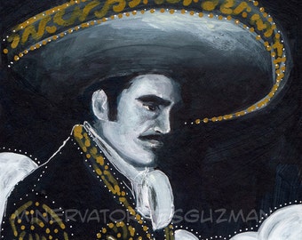 Vicente Fernandez "Chente" BW Mexican Pop Art Print