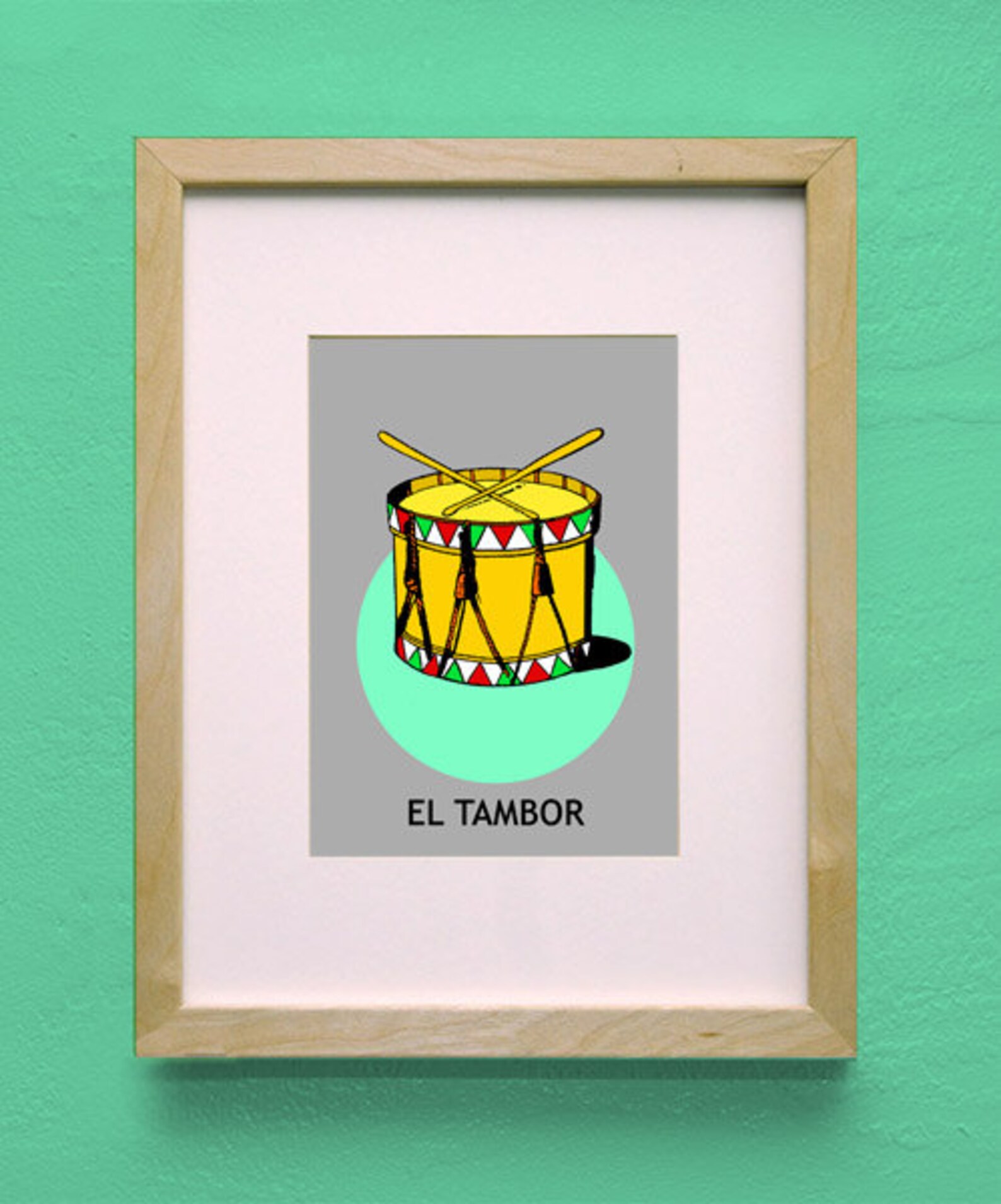 El Tambor Loteria Mexicana Pop Art Print Etsy