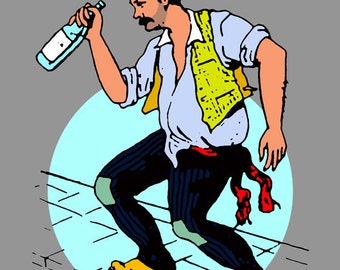 El Borracho Loteria Mexican Pop Art Print