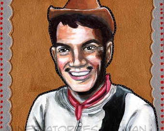 Cantinflas guldfärgad mexikansk popkonsttryck