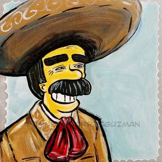 Chente Vicente Fernandez A La Simpsons Mexican Pop Art Print