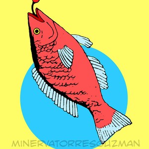 El Pescado Loteria Mexican Pop Art Print