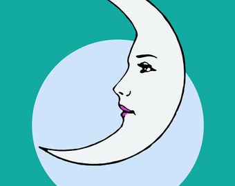La Luna Loteria Mexican Pop Art Print