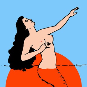La Sirena Loteria Arte Pop Mexicano Grabado