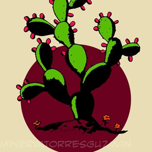 El Nopal Loteria Mexican Pop Art Print