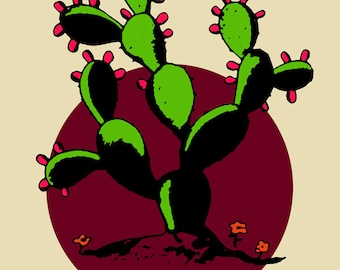 El Nopal Loteria Mexican Pop Art Print