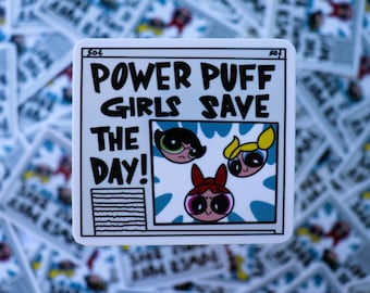 Powerpuff Girls Sticker: Y2K 90s Nostalgia, Water Resistant Vinyl