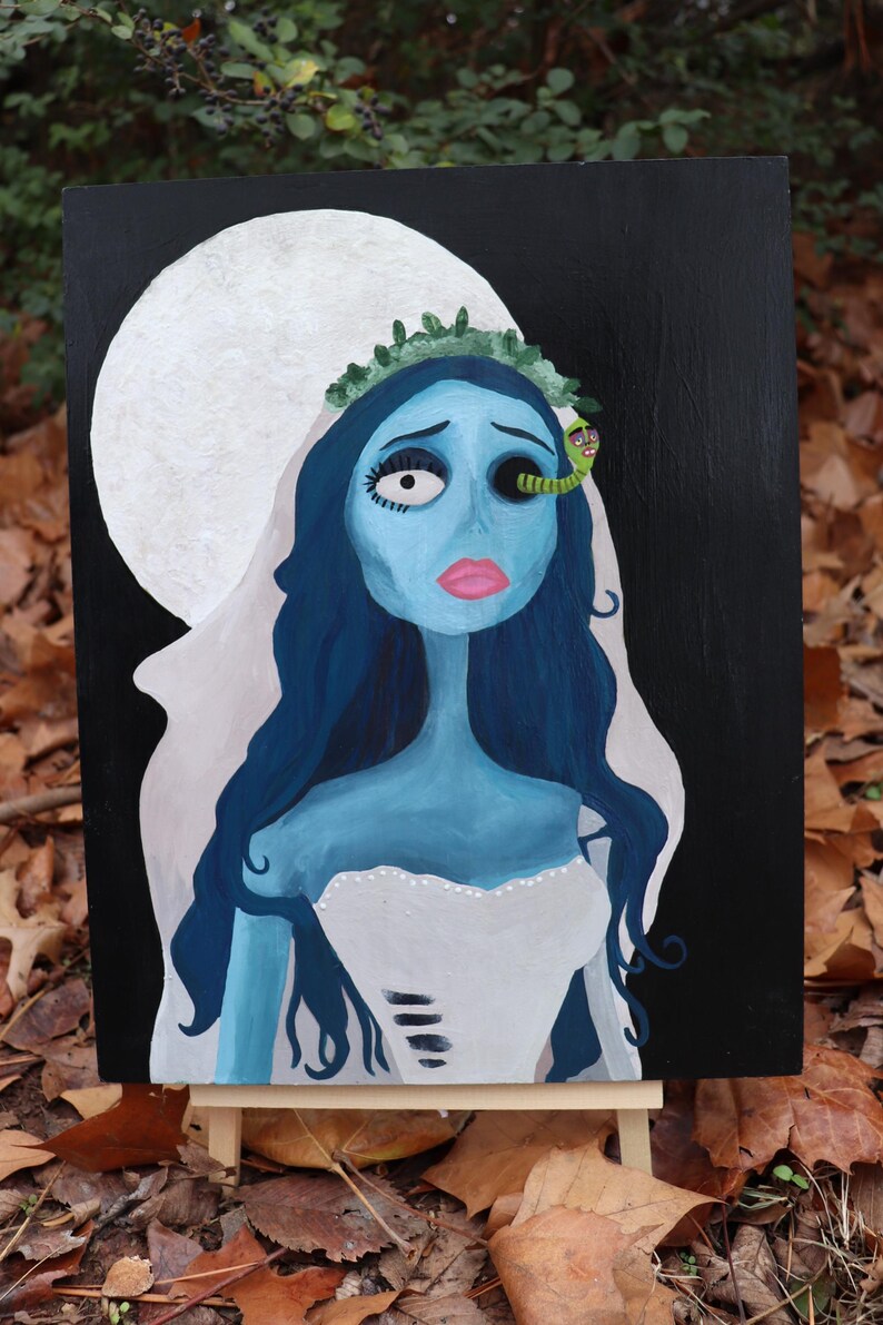 Original Woodcanvas Painting “emily” Corpse Bride | Tim Burton Inspired ...