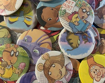 Upcycled Book Pages Pinback Buttons