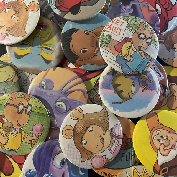 Upcycled Book Pages Pinback Buttons