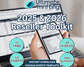 2026 Reseller Business Spreadsheet: Google Sheets Inventory, Sales & Business Management Toolkit for eBay, Poshmark, Etsy and More