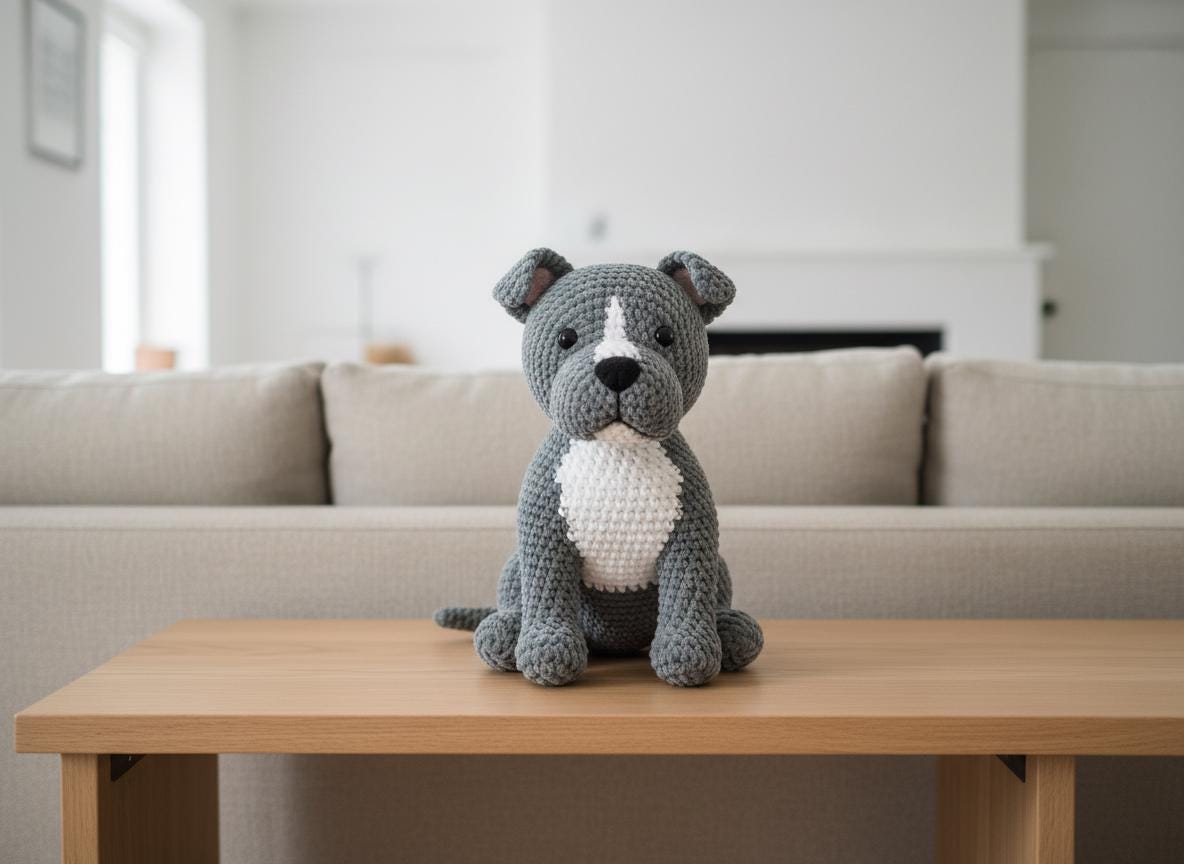 Realistic Pitbull Amigurumi