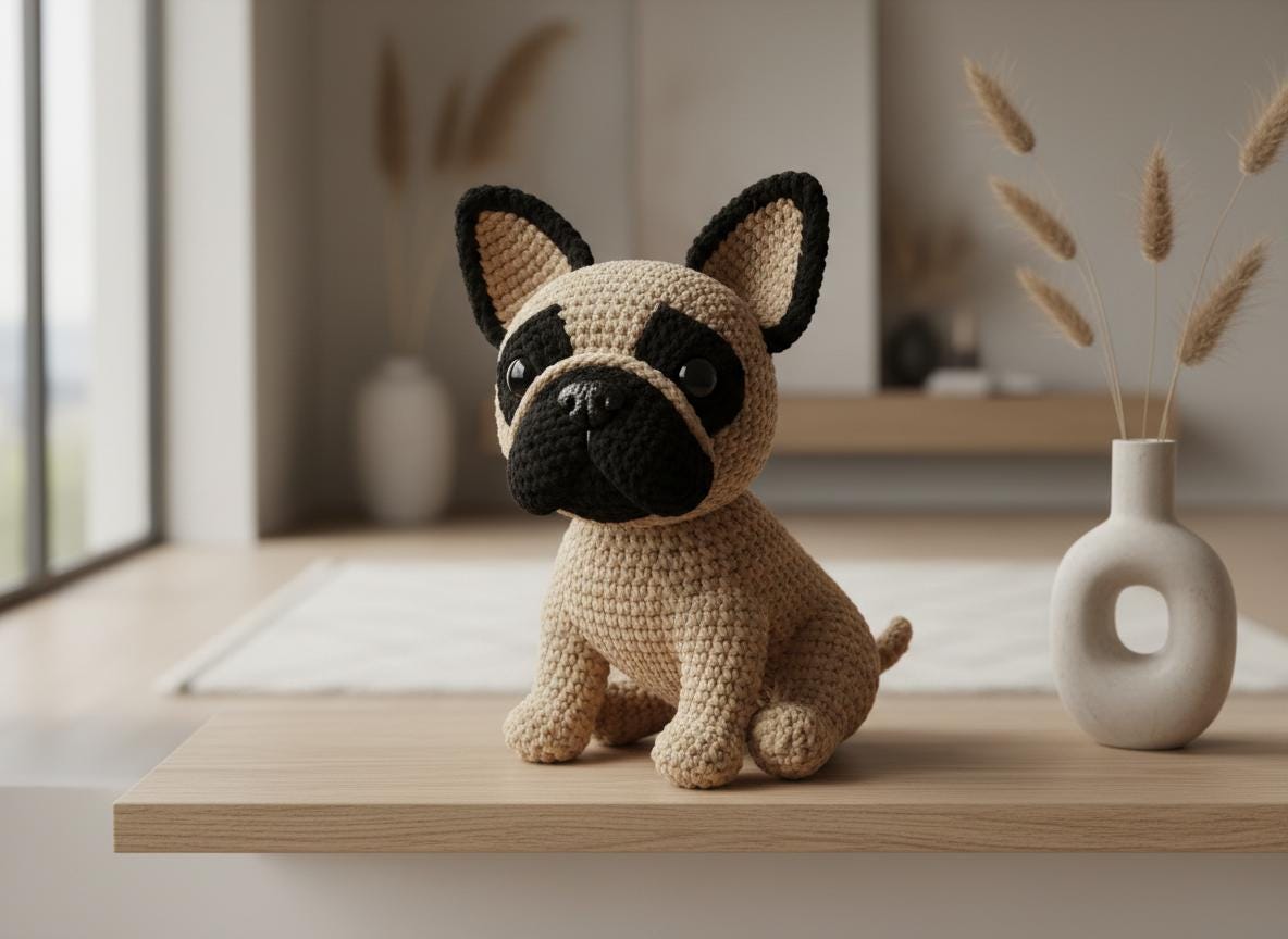 38 French Bulldog Crochet Patterns for Adorable Amigurumi Dogs 1 Realistic French Bulldog Amigurumi